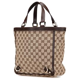 Gucci-Gucci Brown GG Canvas Abbey D Ring Tote-Brown,Beige