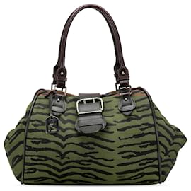 Fendi-Fendi Brown Tiger Print Canvas Shoulder Bag-Brown