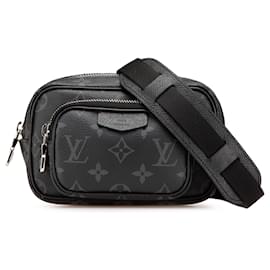Louis Vuitton-Pochete externa Louis Vuitton Monogram Eclipse Taigarama preta-Preto