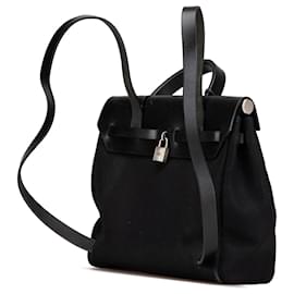 Hermès-Sac à dos PM Herbag en toile noire Hermès-Noir