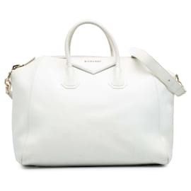 Givenchy-Givenchy White Large Leather Antigona Satchel-White