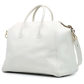 Givenchy-Givenchy White Large Leather Antigona Satchel-White