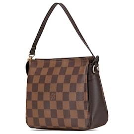 Louis Vuitton-Trousse Pochette Damier Ebene Marrom Louis Vuitton-Marrom