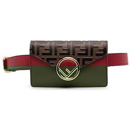 Fendi-Fendi Brown Zucca Embossed Leather F is Fendi Convertible Belt Bag-Brown