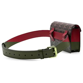 Fendi-Fendi Brown Zucca Embossed Leather F is Fendi Convertible Belt Bag-Brown