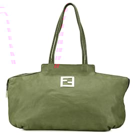 Fendi-Fendi Red Medium Leather Chains Tote-Red