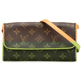 Louis Vuitton-Pochette Twin PM Monograma Marrom Louis Vuitton-Marrom