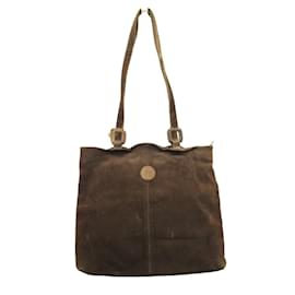 Fendi-Fendi Vintage Suede Handbag-Brown