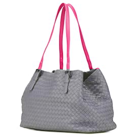 Bottega Veneta-Bottega Veneta Pink Medium Nappa Intrecciato Cesta Tote-Pink