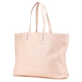 Bottega Veneta-Bottega Veneta Pink Leather Intrecciato Tote-Pink