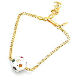 Chanel-Chanel Gold Gold Plated Soccer Ball Charm Bracelet-Other