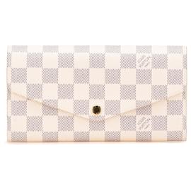 Louis Vuitton-Louis Vuitton White Damier Azur Sarah Long Wallet-White
