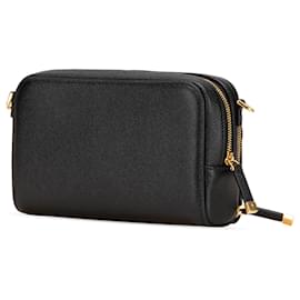 Dior-Dior Black Grained Calfskin Caro Double Pouch-Black