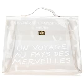 Hermès-Sac à main Hermès Souvenir De L'Exposition Kelly en vinyle blanc-Blanc