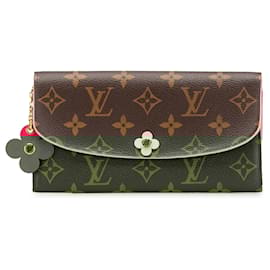 Louis Vuitton-Carteira Louis Vuitton Emilie Monograma Marrom Flores Bloom-Marrom