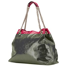 Gucci-Gucci Pink Medium Patent Soho Chain Tote-Pink,Other