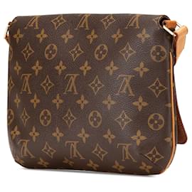Louis Vuitton-Louis Vuitton Musette Tango Marrom Monograma Alça Curta-Marrom