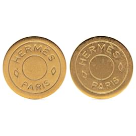Hermès-Boucles d'oreilles clip-on en bijouterie fantaisie plaquées or Hermès Gold-Doré