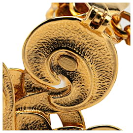 Chanel-Chanel Gold Gold Plated CC Clover Pendant Necklace-Golden