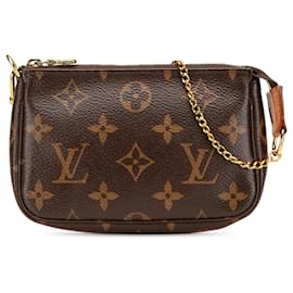 Louis Vuitton-Mini Pochette Acessórios Monograma Marrom Louis Vuitton-Marrom
