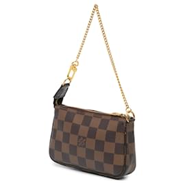 Louis Vuitton-Mini Pochette Accessoires Louis Vuitton em Damier Ébène marrom-Marrom