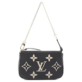 Louis Vuitton-Mini Pochette Accessoires Monogram Empreinte Bicolor Preto Louis Vuitton-Preto