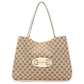 Gucci-Gucci Brown Medium GG Canvas Horsebit 1955 Tote-Brown,Other