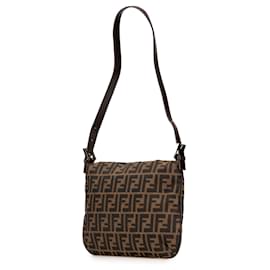 Fendi-Fendi Brown Zucca Canvas Shoulder Bag-Brown