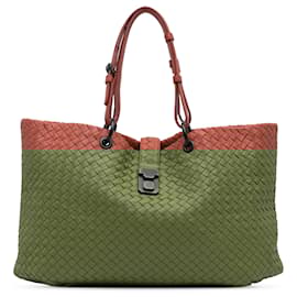 Bottega Veneta-Bottega Veneta Red Large Nappa Intrecciato Capri Tote-Red,Other