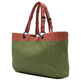 Bottega Veneta-Bottega Veneta Red Large Nappa Intrecciato Capri Tote-Red,Other