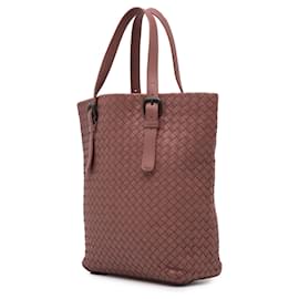 Bottega Veneta-Bottega Veneta Pink Leather Intrecciato Tote-Pink