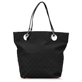 Gucci-Gucci Black GG Canvas Eclipse Tote-Black