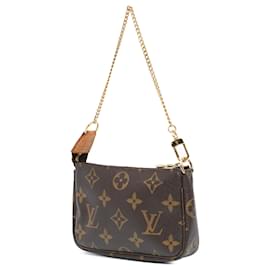 Louis Vuitton-Mini Pochette Accessoires Louis Vuitton em monograma marrom-Marrom