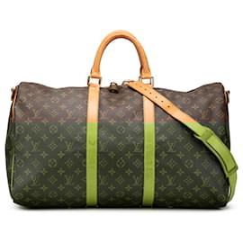 Louis Vuitton-Louis Vuitton Brown Monogram Keepall Bandouliere 50-Brown