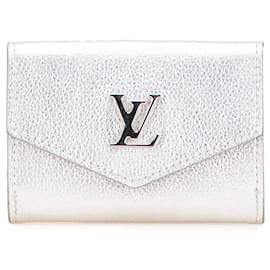 Louis Vuitton-Carteira Lockmini em couro prateado Louis Vuitton-Prata