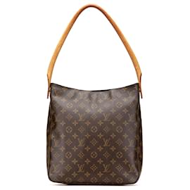 Louis Vuitton-Louis Vuitton Looping GM Marrom Monograma-Marrom