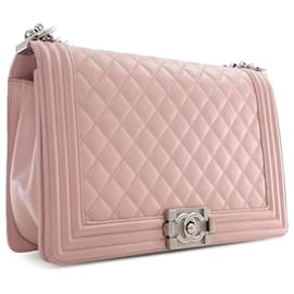 Chanel-Chanel Pink Medium Quilted Calfskin Boy Flap-Pink