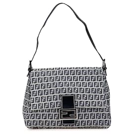 Fendi-Fendi Gray Zucchino Canvas Mamma Forever-Brown