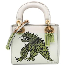 Dior-Dior White Limited Edition Niki De Saint Phalle Mini Calfskin Dragon Lady Dior-White