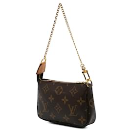 Louis Vuitton-Mini Pochette Acessórios Monograma Marrom Louis Vuitton-Marrom