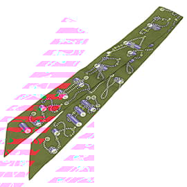 Hermès-Hermès Red Cordages Silk Twilly Scarf-Red