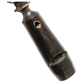 Hermès-Pendentif en cuir rouge et bois avec sifflet Hermès-Rouge,Autre