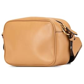 Fendi-Fendi Brown Leather Baguette Camera Bag-Brown,Beige