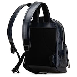 Gucci-Gucci Blue Guccissima Backpack-Blue,Navy blue