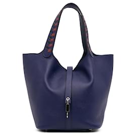 Hermès-Hermès Blue Epsom Tressage Picotin Lock 22-Blue,Other