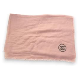 Chanel-Chanel Pink Wool x Cashmere Stole-Pink