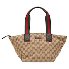 Gucci-Gucci GG Canvas Sherry Line Handbag Tote Bag-Multiple colors,Beige