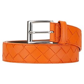 Bottega Veneta Intrecciato Belt Silvery Orange