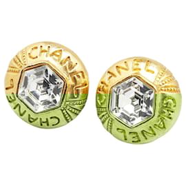 Chanel-Chanel Coco Mark Gold Plated Clip Earrings-Golden