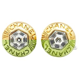 Chanel-Chanel Coco Mark Gold Plated Clip Earrings-Golden